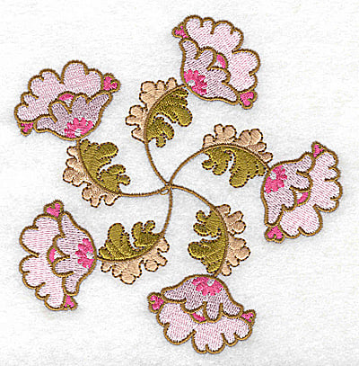 Embroidery Design: Carousel Flowers E large<br> 4.79w X 4.95h