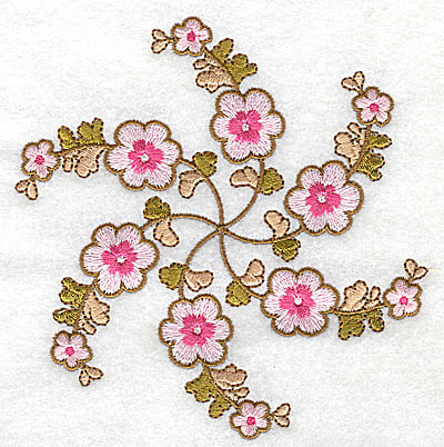 Embroidery Design: Carousel Flowers G large<br> 4.80w X 4.98h