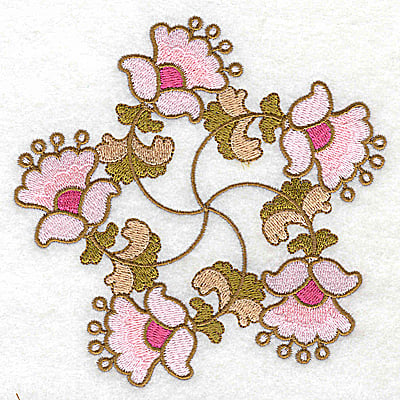 Embroidery Design: Carousel Flowers H large<br> 4.96w X 4.94h