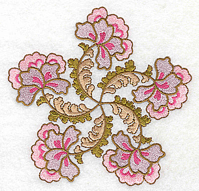 Embroidery Design: Carousel Flowers I large<br> 4.97w X 4.83h