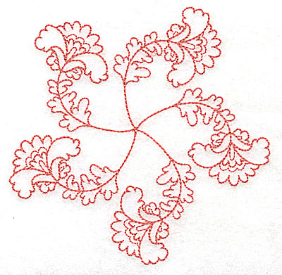 Embroidery Design: Carousel Flowers B outline<br> 4.96w X 4.93h