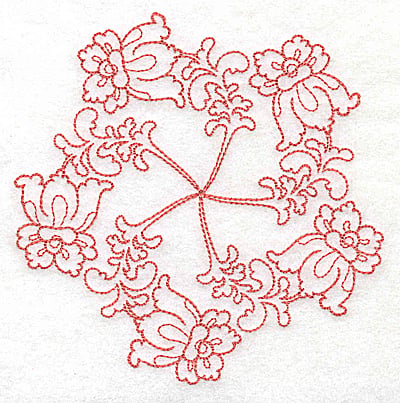 Embroidery Design: Carousel Flowers C outline<br> 4.90w X 4.97h