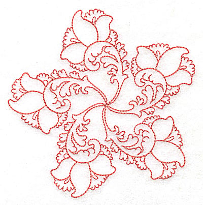 Embroidery Design: Carousel Flowers D outline<br> 4.91w X 4.95h