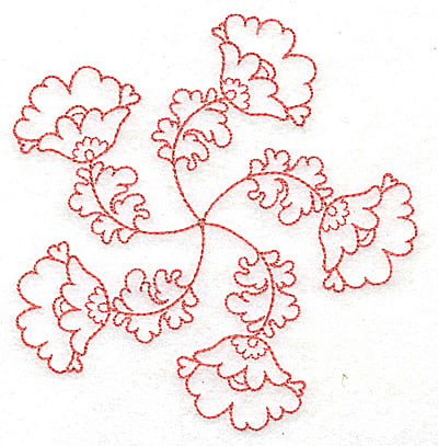 Embroidery Design: Carousel Flowers E outline<br> 4.80w X 4.95h