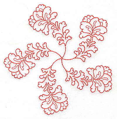 Embroidery Design: Carousel Flowers F outline<br> 4.82w X 4.96h