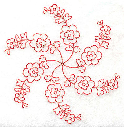 Embroidery Design: Carousel Flowers G outline<br> 4.82w X 4.98h