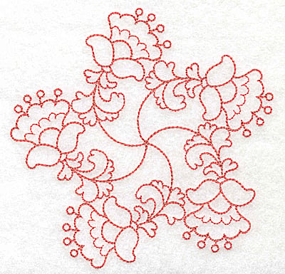 Embroidery Design: Carousel Flowers H outline<br> 4.94w X 4.91h