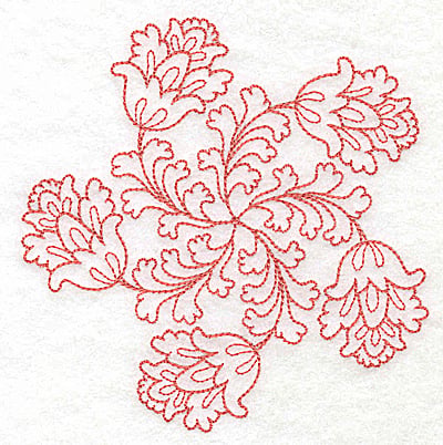Embroidery Design: Carousel Flowers J outline<br> 4.84w X 4.94h