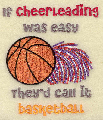 Embroidery Design: Cheerleading basketball<br> 3.70w X 4.36h