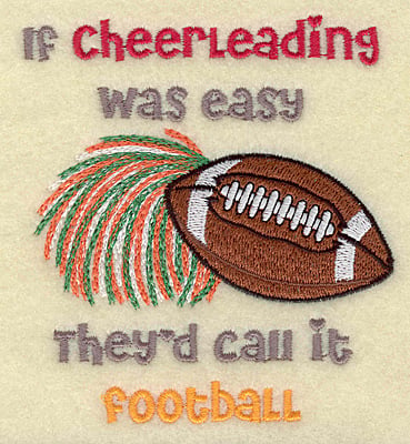 Embroidery Design: Cheerleading football<br> 3.84w X 4.30h