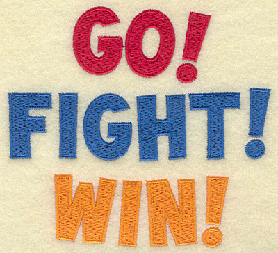 Embroidery Design: Go Fight Win large<br> 5.49w X 5.00h
