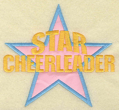 Embroidery Design: Star Cheerleader large applique<br> 5.45w X 4.99h
