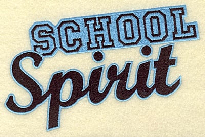 Embroidery Design: School spirit large<br> 6.96w X 4.69h