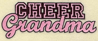 Embroidery Design: Cheer grandma large<br> 6.94w X 2.73h