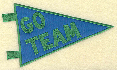 Embroidery Design: Go team banner applique large<br> 6.94w X 4.04h