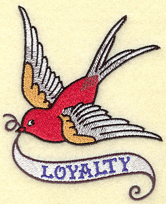 Embroidery Design: Loyalty bird large<br> 4.05w X 4.94h
