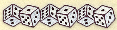 Embroidery Design: Dice border<br> 6.92w X 1.51h