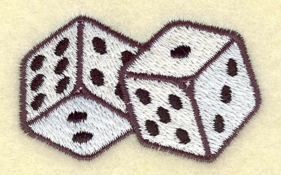 Embroidery Design: Dice pair<br> 2.41w X 1.50h