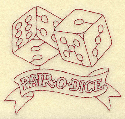 Embroidery Design: Lucky horseshoe redwork<br> 4.79w X 4.59h
