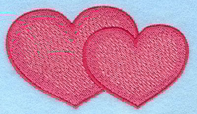Embroidery Design: Hearts interlocked large <br> 2.13"h x 3.65"w | Embroidery Legacy Embroidery Design: Hearts interlocked large <br> 2.13"h x 3.65"w