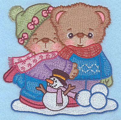 Embroidery Design: Boy and Girl teddy large<br>4.91"Hx5.00"W
