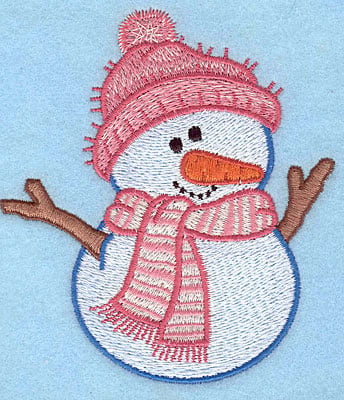Embroidery Design: Snowman A large<br>4.15"Hx3.73"W