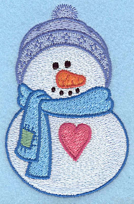 Embroidery Design: Snowman with heart large<br>4.16"Hx2.70"W