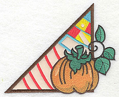 Embroidery Design: Corner pumpkin large 1 applique<br> 4.95w X 4.08h
