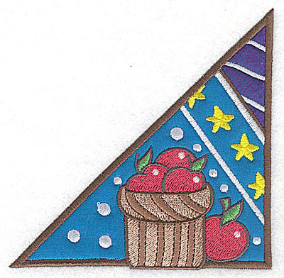Embroidery Design: Corner basket of apples large 2 appliques<br> 4.92w X 4.96h | Embroidery Legacy Embroidery Design: Corner basket of apples large 2 appliques<br> 4.92w X 4.96h
