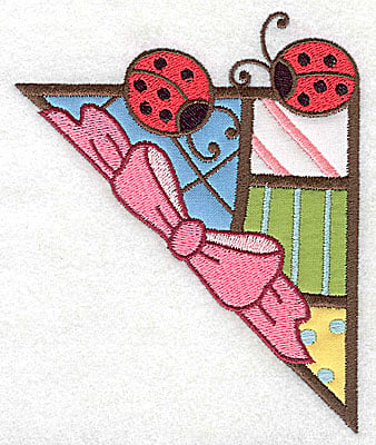 Embroidery Design: Corner ladybugs large 4 appliques<br> 4.07w X 4.97h