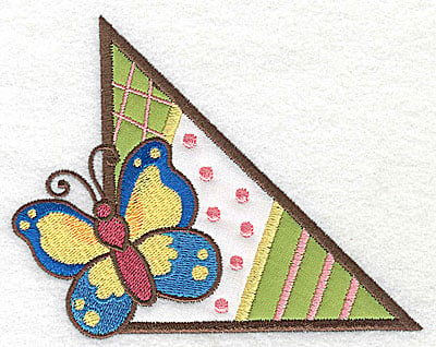 Embroidery Design: Corner butterfly large 2 appliques<br> 4.97w X 3.93h