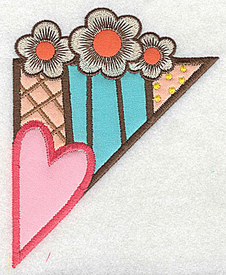 Embroidery Design: Corner heart and flowers large 4 appliques<br>3.95w X 4.96h | Embroidery Legacy Embroidery Design: Corner heart and flowers large 4 appliques<br>3.95w X 4.96h