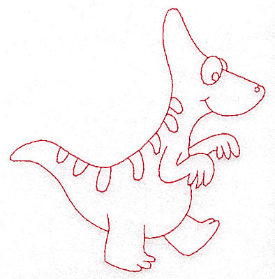 Embroidery Design: Dinosaur C redwork large<br> 4.71w X 4.95h
