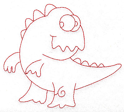 Embroidery Design: Dinosaur F redwork large<br> 4.97w X 4.40h