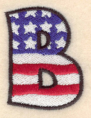Embroidery Design: B large <br> 2.08"h x 1.59"w