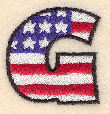 Embroidery Design: G large <br> 2.01"h x 1.94"w