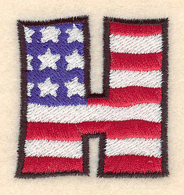 Embroidery Design: H large <br> 2.01"h x 1.88"w