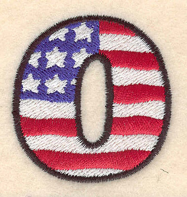 Embroidery Design: O large <br> 2.04"h x 1.92"w