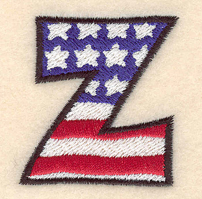 Embroidery Design: Z large <br> 2.01"h x 1.84"w