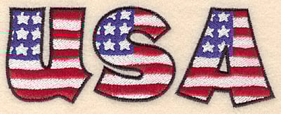 Embroidery Design: USA large <br> 2.10"h x 5.66"w | Embroidery Legacy Embroidery Design: USA large <br> 2.10"h x 5.66"w