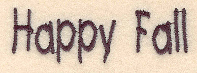 Embroidery Design: Happy Fall large <br>2.90"w X 0.91"h