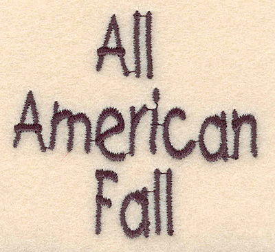 Embroidery Design: All American Fall large <br>2.65"w X 2.45"h