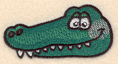 Embroidery Design: Alligator head large<br> 3.16w X 1.66h