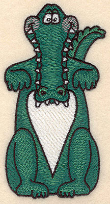 Embroidery Design: Alligator with heart<br> 2.69w X 5.00h
