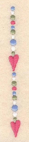 Embroidery Design: Heart string large<br> 0.32w X 3.90h