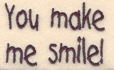 Embroidery Design: Smile large<br> 2.67w X 1.73h
