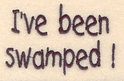 Embroidery Design: Swamped large<br> 3.03w X 1.95h
