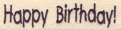 Embroidery Design: Happy Birthday large<br> 4.34w X 0.96h