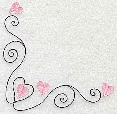 Embroidery Design: Corner heart swirl large<br> 4.89w X 4.92h