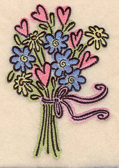 Embroidery Design: Floral bouquet large<br> 3.45w X 5.00h